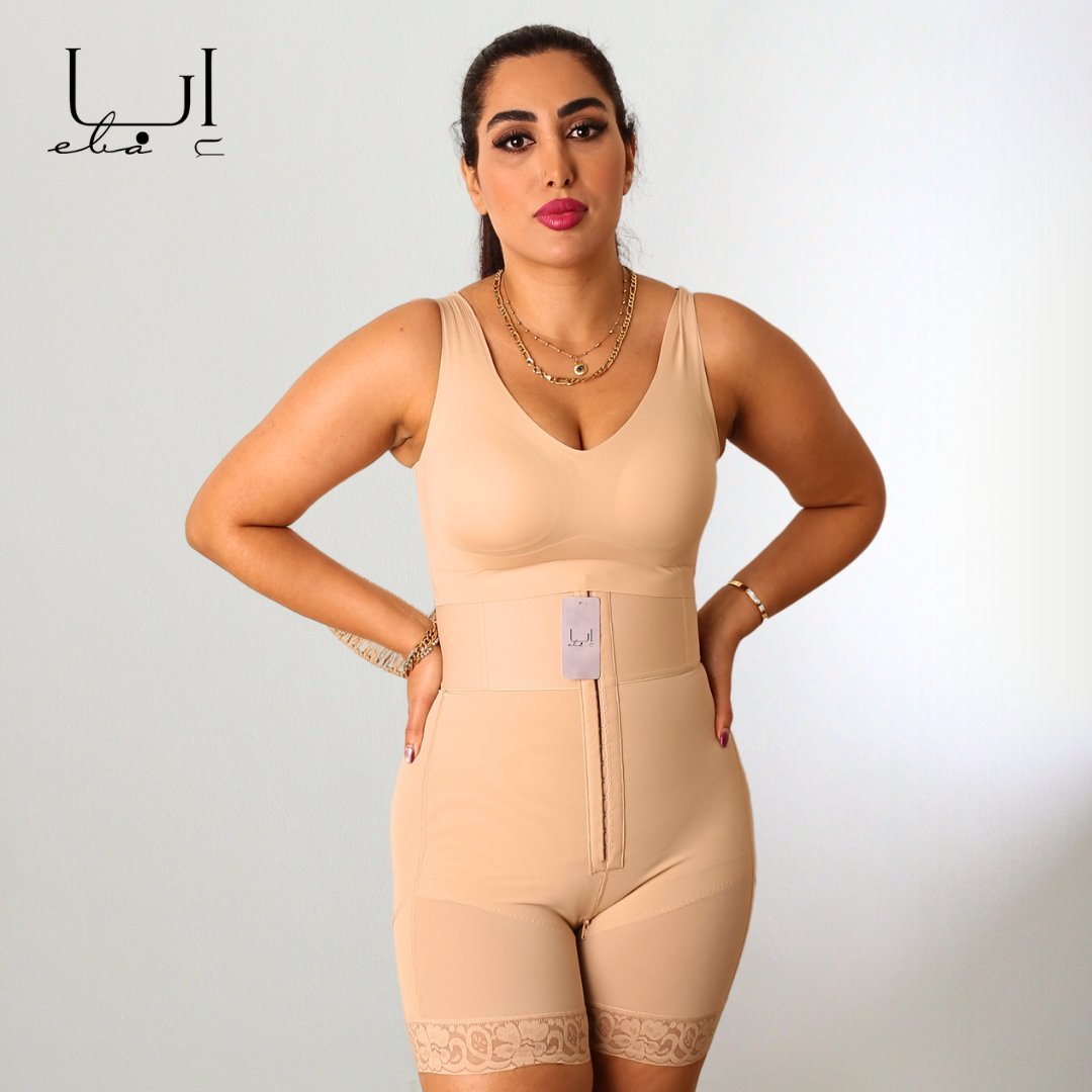 مشد فائق التحكم للبطن والأفخاذ مع طبقه لاتكس لشد وإبراز الخصر