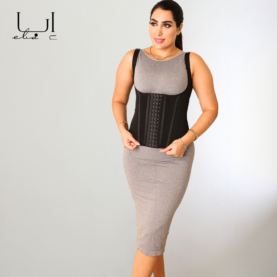 مشد نحت الخصر والظهر مع 17 دعامه داخليه مبطنه بقطن