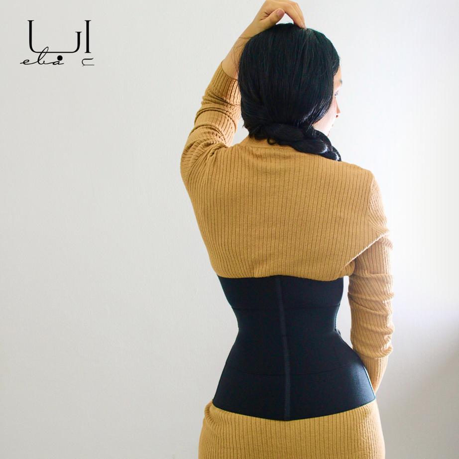 مشد البطن بتحكم مضاعف بثلاث طبقات للولادة والجيم