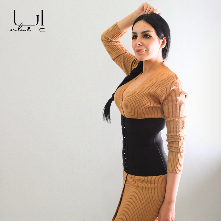 مشد البطن بتحكم مضاعف بثلاث طبقات للولادة والجيم