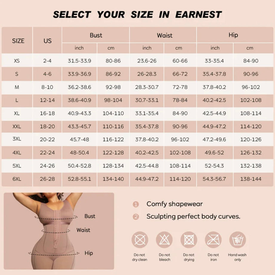 مشد شد الجسم ونحت الخصر مع مشابك أمامية